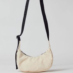 BAGGU UO Exclusive Mini Nylon Crescent Bag Ivory